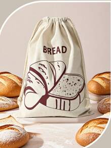 1Pc Linen Bread Bags Burlap Reusable Drawstring Bread Bags Unbleached Loaves Pastries Pouch Handmade Food Storage For Bakery Baguette Picnic Wedding Wrapping Camping
