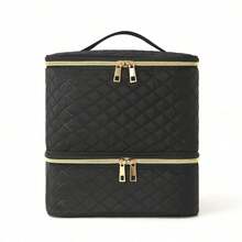 1 pieza Estuche de cosméticos, bolsa de cosméticos, neceser, bolsa de almacenamiento de cosméticos, bolsa de almacenamiento de maquillaje, bolsa de herramientas de maquillaje de gran capacidad y multiuso, portátil, adecuada para dormitorios universitarios, acolchada, de moda, regalo para mamá, para chicas, artículos necesarios para el dormitorio - Multicolor - Ver 18