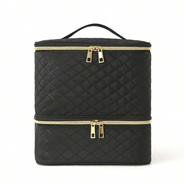 1 pieza Estuche de cosméticos, bolsa de cosméticos, neceser, bolsa de almacenamiento de cosméticos, bolsa de almacenamiento de maquillaje, bolsa de herramientas de maquillaje de gran capacidad y multiuso, portátil, adecuada para dormitorios universitarios, acolchada, de moda, regalo para mamá, para chicas, artículos necesarios para el dormitorio - Multicolor - Añade 18