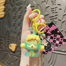 Sleeping Bubble Keychain, Cute Cartoon Couple Keyring Bag Charm, Car Key Chain Pendant - Multicolor - View 8