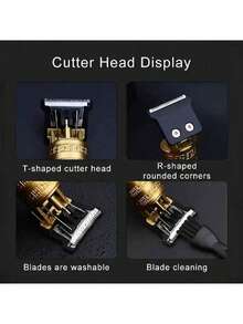 300mAh锂电池USB充电多功能理发器。小巧便捷，不锈钢刀片，刀片可水洗，包含4个修剪附件，机身压纹设计，底部隐藏式充电口，可精准修剪和造型，男女皆宜，适用于家庭和专业沙龙使用。