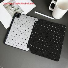 波尔卡圆点 1 件波尔卡圆点图案保护性对开式桌面保护套 - 适合经典简约风格的情侣，带笔架，兼容 iPad 10.9/10.2/Air 5th Gen/Pro11/10th/9.7/Air 2/iPad（7th Gen）/iPad（8th Gen）/iPad Air 4/5/iPad Pro 11/iPad 10th 代 10.9 英寸 2022 智能保护套/iPad Air 13(M3 2025)/iPad Air 11(M3 2025)/iPad Air 11(M3 2025)/iPad 11(A16 2025)，自动睡眠/唤醒功能/时尚平板电脑配件 - 黑色 - 查看 5