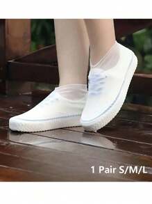 Wiederverwendbare Silikon Schuhüberzüge, wasserdicht, rutschfest, verstärkt und verschleißfest Silikon Schuhschützer für Damen und Herren, Silikon Outdoor Schuhüberzug, Latex Reit-Regenstiefel Überzug, wiederverwendbar staubdicht wasserdicht dick rutschfest verschleißfest Schuhüberzug, rutschfeste Gummi-Regenstiefel-Überschuhe, Outdoor Regentag Zubehör - Größen S/M/L verfügbar