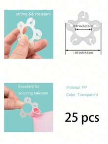 4.8cm Reusable Plastic Balloon Clips With Multifunctional Ring Buckle, Suitable For Wedding, Birthday, Party Decoration, Balloon Arch, Valentine's Day, Valentine's Day Wedding, Birthday - Multicolor - View 12