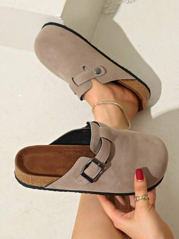 Mules mode casual pour femmes en printemps avec bout rond, semelle épaisse, confortable, à enfiler, semelle douce et imperméable
