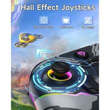 EasySMX X15 Controlador inalámbrico 2.4G para PC y múltiples plataformas con vibración y botones de gatillo, gamepad inalámbrico Bluetooth mejorado con joystick de efecto Hall/gatillo/iluminación RGB - Sin deriva del joystick, sin zona muerta - Compatible con Windows PC, PS3, Android, Steam y Switch - Negro - Ver 4