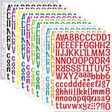 【彩色字母贴纸】1512片字母贴纸套装，包含自粘字母、数字和符号，适用于DIY手工、窗户、门、邮箱、汽车、教室等。共12张贴纸。可用于剪贴簿、房间装饰、情人节、斋月装饰。 - 彩色 - 查看 2