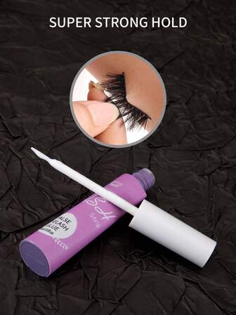 1 pièce de colle à cils transparente 6ml, super forte, longue durée, résistante à l'usure, en forme de bande, séchage rapide, imperméable, non irritante, sans latex, convient aux faux cils en grappe et en bande, convient aux yeux sensibles, produits de faux cils DIY pour la maison