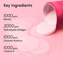 Almohadillas exfoliantes con ácido glicólico MAREE - Tónico para limpieza facial - Con aceite de árbol de té, ácido salicílico y vitaminas E, B3, B5 - Peeling facial y efecto de limpieza profunda radiante - 50 unidades - Almohadillas de retinol y colágeno - Ver 3