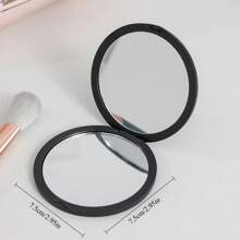 1 Stück tragbarer, faltbarer Kosmetikspiegel zum Selbermachen mit Cremekleber und 360°-Klappdeckel für Make-up, Reisen, Handtasche, Büro, Schule, Zuhause und Frauen, Mädchen, Teenager – kompakter runder Spiegel (blau/pink)