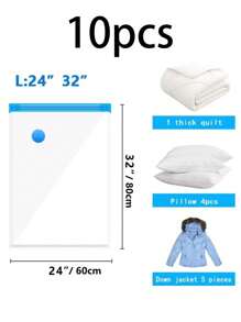 2 pièces Sacs de rangement sous vide de voyage d'été, sacs de compression économiseurs d'espace avec pompe manuelle, sacs sous vide grande capacité en PVC, sacs sous vide transparents, sacs de rangement sous vide multifonctionnels, sacs de rangement étanches, sacs de rangement résistants à l'humidité et à la moisissure, ensemble d'organisation de vêtements pour la maison, convient pour les couvertures et les couettes, rangement sous vide de vêtements, 1 pompe manuelle incluse