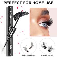 LA MAESII Lash Cluster Glue,Lash Bond And Seal Waterproof,Bond &Amp; Seal Lash Glue For Eyelash Cluster,Black Long-Lasting 72H Latex Free(10ml) - 二合一睫毛膠 - 查看 6