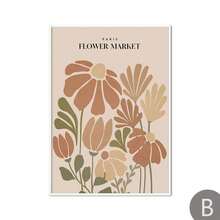1pc Tulip Vintage Posters Abstract Wall Art Flower Market Nordic Canvas Painting Print Retro Decorative Pictures For Living Room Optional Frame - Multicolor - View 21