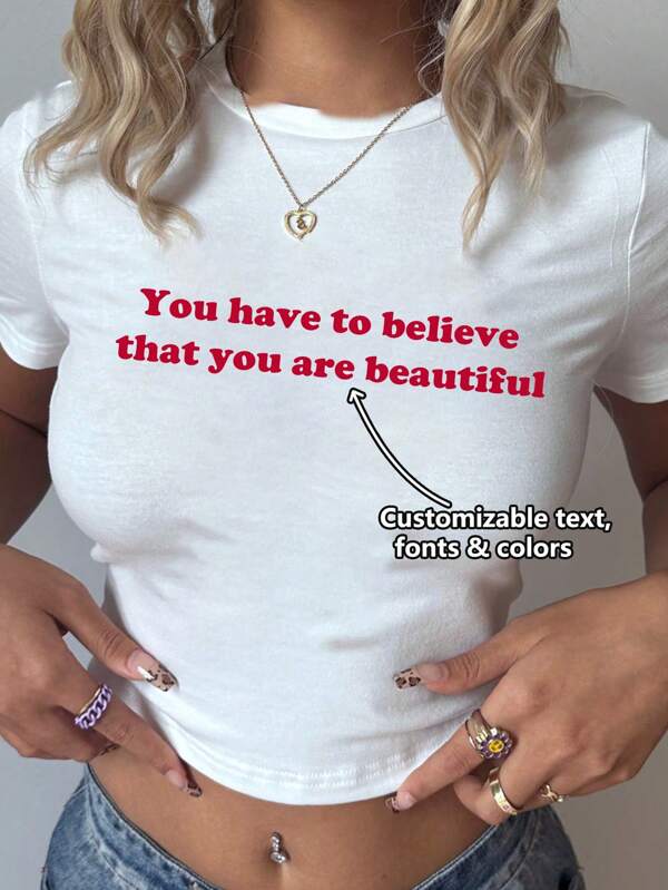 Customize Women's Short Sleeve Cropped T-Shirts, Add Your Text, Choose Your Favorite Colors And Fonts, Design Your Own Personalized Printed Short Sleeve T-Shirts, Anniversary Gifts, Valentine's Day,Stylish,Fashion,Hipster,Casual,Minimal Chic,Personalized,Customized,Custom,Unique,Guy Costumes,Capsule Wardrobe,Men Basic/Street Style,Ideal Gifts For Him,Boyfriend,Family,Friends,For Birthdays,For Vacation/Holiday,For School/Competition,For Sports/Climbing,Chic Autumn