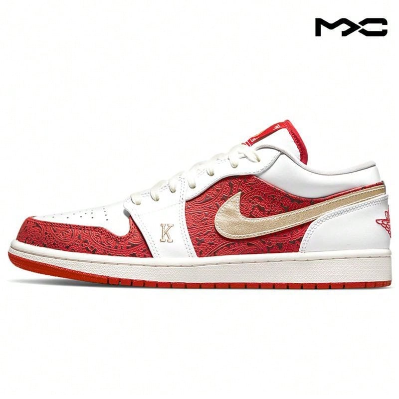 Air Jordan 1 Low SE 'Spades' White University-Red Metallic-Gold Sneakers Men DJ5185-100 - Nhiều màu - Xem 1