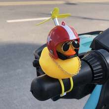 1pc Cool Duck With Helmet Creative Personalized Motorcycle Decoration, Elastic Band Suitable For Most Motorcycles And Bikes - one-size - View 8