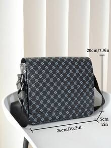 HOVI'S 休闲翻盖斜挎包，商务通勤便携单肩包，邮差包，旅行轻便大容量手提包，单肩包，男士斜挎包，小型男士包，男士单肩包 - 黑色 - 查看 8