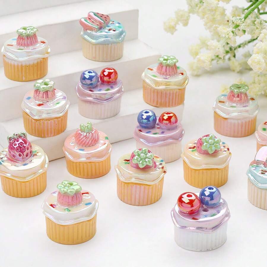 5-20 hạt bánh trái cây mô phỏng thực phẩm Y2K, mặt dây chuyền trang trí thủ công DIY, dùng làm mặt dây điện thoại, dây đeo túi xách, làm hoa tai - Nhiều màu - Xem 1