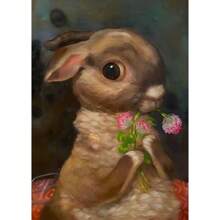 1pc Funny Animals Personify Poster Print Cat Dog Rabbit Hamster Eat Something Canvas Painting Wall Art For Living Room Home Decor Optional Frame