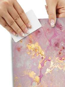 笔记本电脑外壳贴纸贴花15.4英寸15.6英寸笔记本电脑外壳贴纸保护套艺术贴花保护笔记本电脑粉色大理石纹