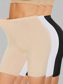 3pcs Women's Solid Color Smooth Seamless Briefs, Comfortable For Cycling, Fitness, And Daily Wear - Multicolor - View 7