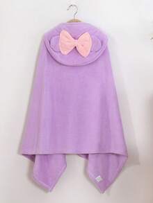 1 件毛绒珊瑚绒卡通刺绣图案斗篷连帽毛巾，适合儿童，超柔软吸水浴巾，冲浪斗篷儿童换尿布巾速干泳池游泳沙滩巾带帽，适合男孩和女孩的温暖礼物