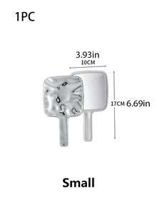 1个/2个便携式双面小镜子，波纹镜面，时尚简约，适合随身携带和居家使用。Y2K风格化妆镜，迷你梳妆镜，口袋镜，小镜子，客厅、卧室、浴室家居装饰，旅行用品，婚礼、派对、生日、送给男士、父母、挚友、老师的礼物，新年礼物，配饰，趣味礼物，化妆品，便宜，房间装饰，梳妆台，旅行，卧室，化妆配件，镜子，梳妆镜，迷你镜，便携镜，小镜子，手持镜，便宜，圣诞礼物，化妆品，化妆工具，便宜货，礼物，女士礼物，圣诞礼物