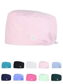 1 pièce Casquette de travail ajustable de couleur unie pour femmes/casquette d'infirmière, design réglable pour le printemps, l'été, l'automne et l'hiver, antibactérien et anti-poussière, convient au personnel médical comme les médecins, les infirmières et les travailleurs de nettoyage