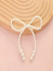 10 件珍珠蝴蝶结装饰品 - 串珠链派对用品（白色），可用于婚礼花束、蛋糕、DIY 手工艺品的插花装饰 - 浪漫的情人节、母亲节和毕业季装饰品