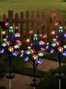 1 Stück Solar Kirschblüten-Licht, Solar Gartenbeleuchtung, 20 LED Außen-Rasenlicht, Hof-Dekoration, Garten-Landschaftsbeleuchtung