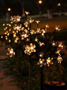 1 Stück Solar Kirschblüten-Licht, Solar Gartenbeleuchtung, 20 LED Außen-Rasenlicht, Hof-Dekoration, Garten-Landschaftsbeleuchtung
