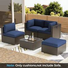 9 Piece Outdoor Patio Furniture Replacement Waterproof Deep Seat Cushions - 深藍色 - 查看 9