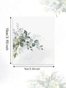 50pcsGreen Leaf Watercolor Place Cards For Weddings Or Parties, Table Seating Cards, Scored, Easy To Fold