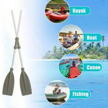 قطعتان من مجاديف قوارب الكاياك المصنوعة من سبيكة الألومنيوم القابلة للفصل، مناسبة للقوارب القابلة للنفخ وقوارب جون وقوارب الكانو، ضروريات الشاطئ والإكسسوارات، عوامات حمام السباحة - متعدد الألوان - مشاهدة 4