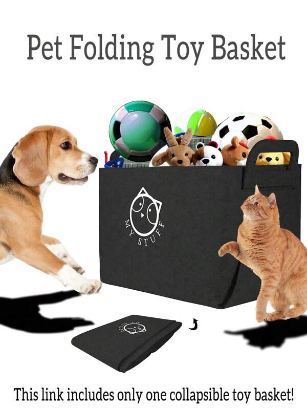 Pet Toy Basket Pet Storage Box With Handle Foldable Filt Pet Toy Box Cat And Dog Toy Storage Box With Various Styles And Types