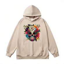 1pc/2pcs/3pcs Vibrant Day Of The Dead Floral Skull Iron-On Patch – Washable PVC Transfer For DIY T-Shirts, Jeans, Sweaters, Bags & Pillows – Colorful Sugar Skull With Flowers Design - Multicolor - View 5