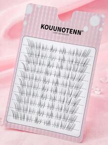 80 件自然卡通风格透明假睫毛，浓密蓬松，C 卷，12 毫米长，0.07 毫米厚，适合初学者，睫毛 DIY 簇睫毛簇，睫毛簇，单根睫毛，睫毛，假睫毛