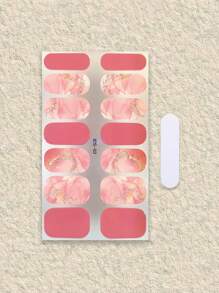 Glitter Nail Polish Stickers Full Nail Wraps For Women Self Adhesive Nail Polish Strips Gel Nail Strips Stick On Nails Manicure Kit,No-Bake Gel Nail Sticker Nail Oil Film Waterproof Nail Sticker Sticker Solid Color Green Onion Powder Jump Color Gradient Full Sticker