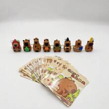 1pc/3pcs Cute Capybara Keychain Toys, Blind Box, Lovely Backto School Gifts, Each Contains A Collectible Capybara Card, Birthday Party Favors, Cartoon Doll Pendant, Small Party Supplies