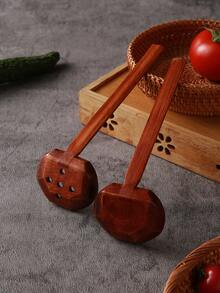 1 PIEZA Cuchara japonesa para sopa de 21 cm/8.2 pulgadas, cuchara de ramen de madera con mango largo de bambú, cuchara de madera para comer ramen y platos calientes, cuchara de sopa asiática orgánica, material escolar - Marrón - Ver 4