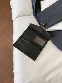 复古设计师钱包 女士 PU 皮革钱包 优雅晚宴包 钱包 钱包 长款钱包 钥匙扣 腕包钱包 - 黑色 - 查看 10