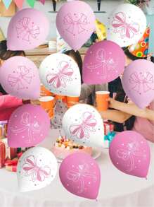 31 piezas/10 piezas Globos de látex rosas de 12 pulgadas con lazos, adecuados para decoración de fondo de fiesta de cumpleaños, decoración de boda, decoración de fiesta de propuesta, decoración del hogar para el Día de la Madre, fotografía al aire libre, decoración de fiesta de San Valentín, accesorios fotográficos, decoración de escenarios