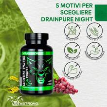 Vitastrong Drainpure Night Vegan Strong Draining Supplement – Leg And Body Draining Supplement With Bromelain, Red Grape, Sweet Clover, Quercetin, Eliminates Toxins And Liquids - 其他 - 查看 4