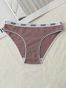 7 件/包大码女士性感字母印花三角裤，舒适内衣