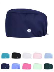 1 pièce Casquette de travail ajustable de couleur unie pour femmes/casquette d'infirmière, design réglable pour le printemps, l'été, l'automne et l'hiver, antibactérien et anti-poussière, convient au personnel médical comme les médecins, les infirmières et les travailleurs de nettoyage