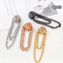 2 件/4 件多功能磁性衬衫夹、衬衫/围巾夹、隐形可调节 T 恤/裤子下摆夹、链式时尚配饰