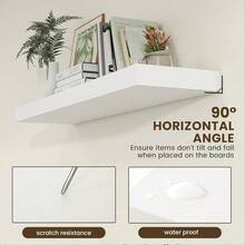 1pc/3pcs Wall Mount Shelves, One-Piece Floating Shelves Display Rack, Living Room Wall Hanging Storage Shelf, Minimalist Design - White - View 4