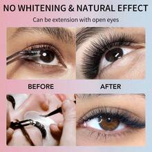 5ml/0.17oz Pegamento negro para extensiones de pestañas, secado rápido en 0.5s, duración de 6-8 semanas, resistente al agua y semi-permanente. Solo para uso profesional (no para uso personal). Los usuarios experimentados pueden tener riesgo de irritación de la piel, usar parche protector al usar. - Negro - Ver 8