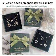 Caja de exhibición y almacenamiento de joyas, con diversos estilos de cajas de regalo, cajas de almacenamiento de joyas con moño, para guardar anillos, collares, pulseras, aretes, etc.