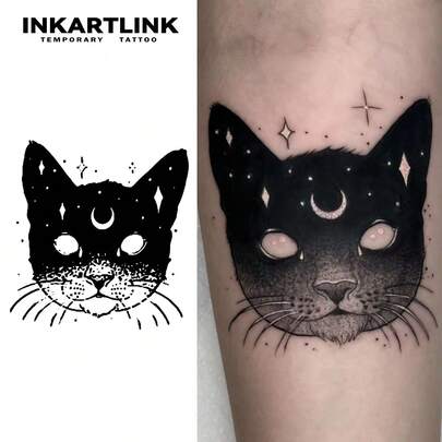  INKARTLINK Cat Herbal Juice Tattoo, Magic Tattoo, 15 Days Tattoo, Semi-Permanent Tattoo, Realistic Fake Tattoo, Long-Lasting For 1-2 Weeks